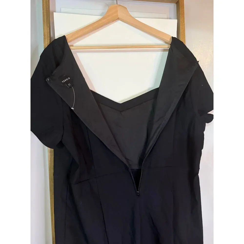 Torrid black bodycon dress square neck wiggle dress stretch size 20